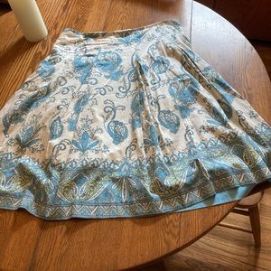 Pleated knee length skirt